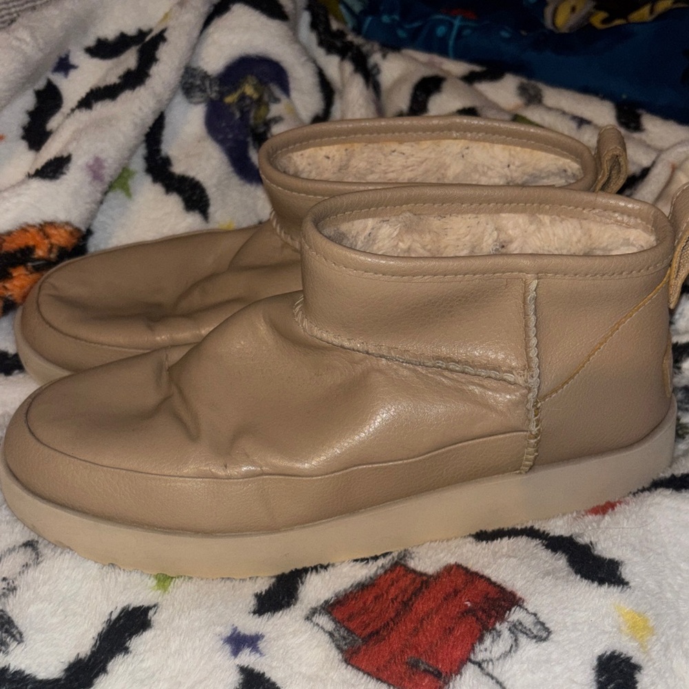 Tan Leather UGG mini boots
